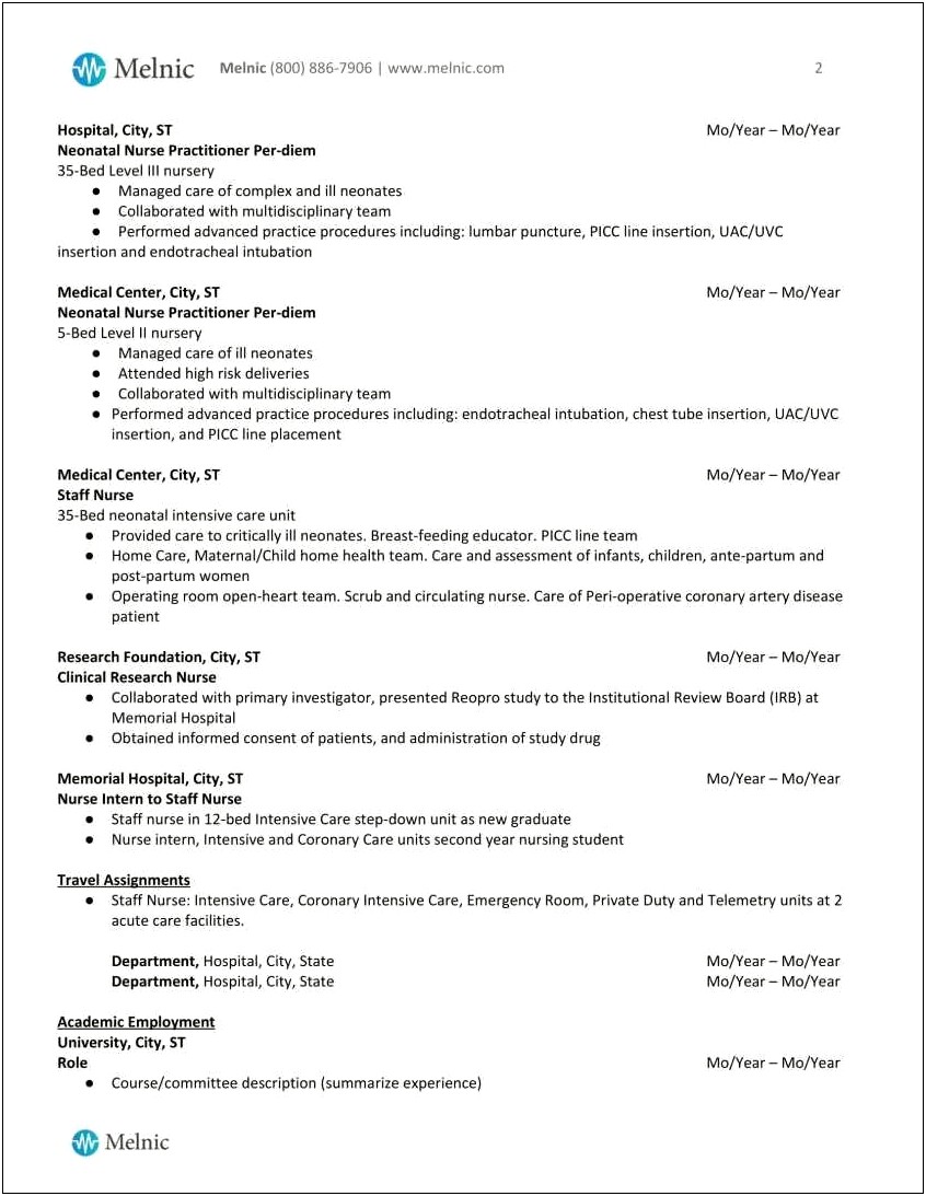 Free Resume Templates Nurse Practitioner