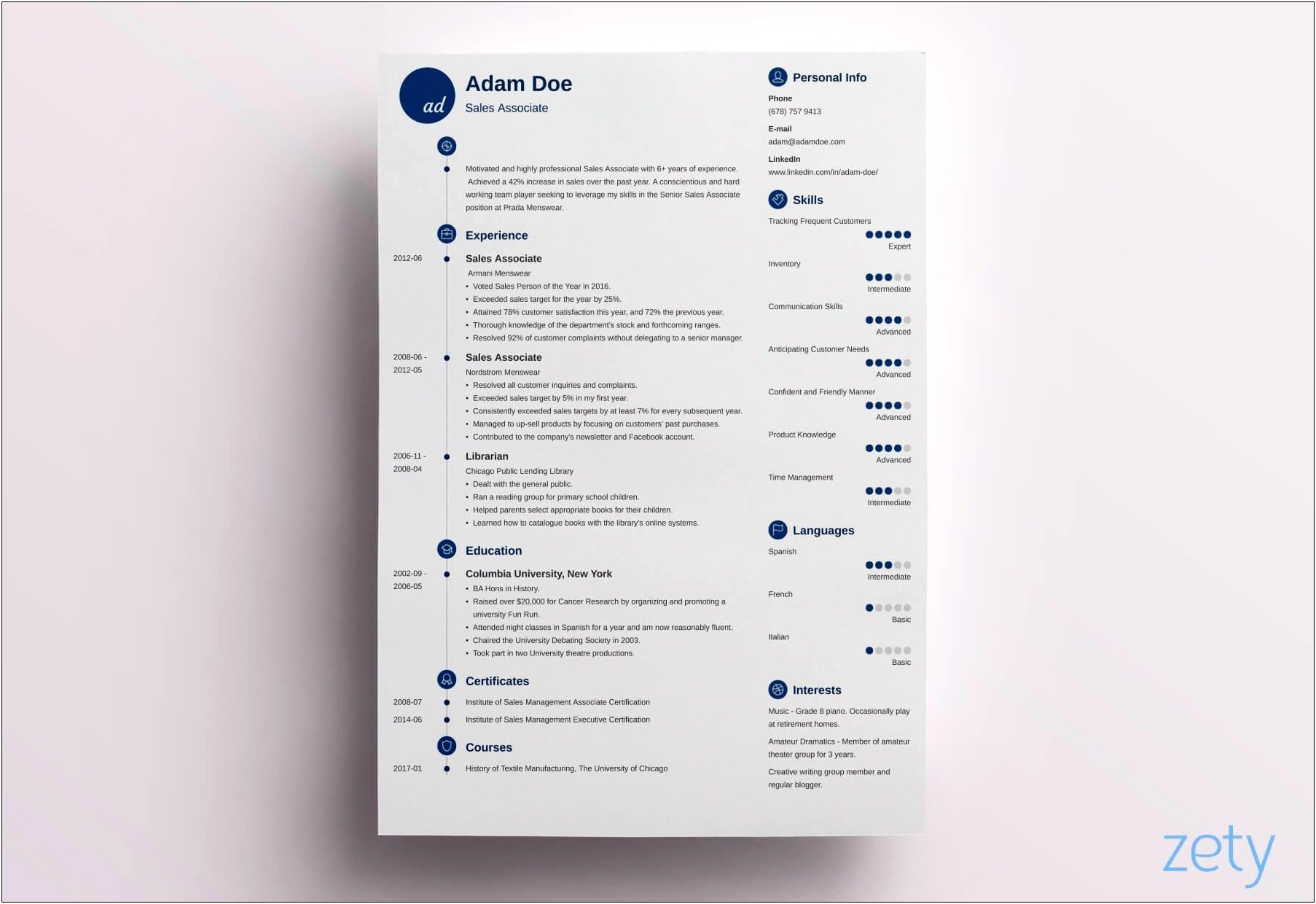 Free Resume Templates With Icons