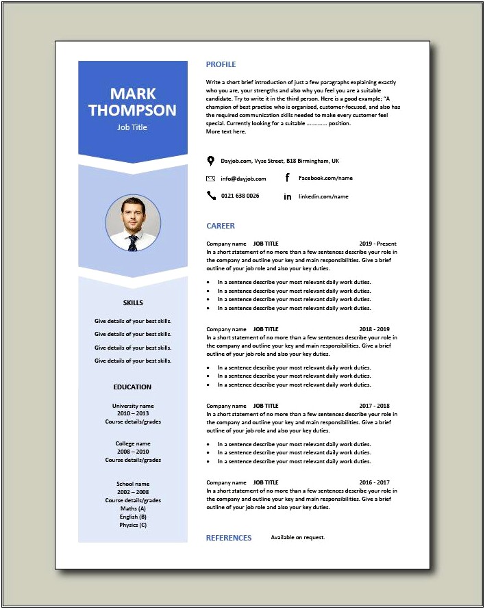 Free Resume Templates With No Education