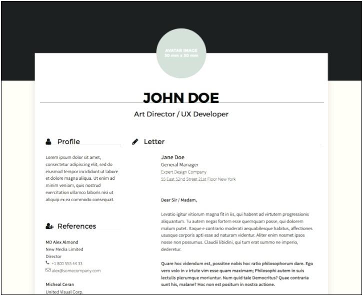 Free Resume Templates With References