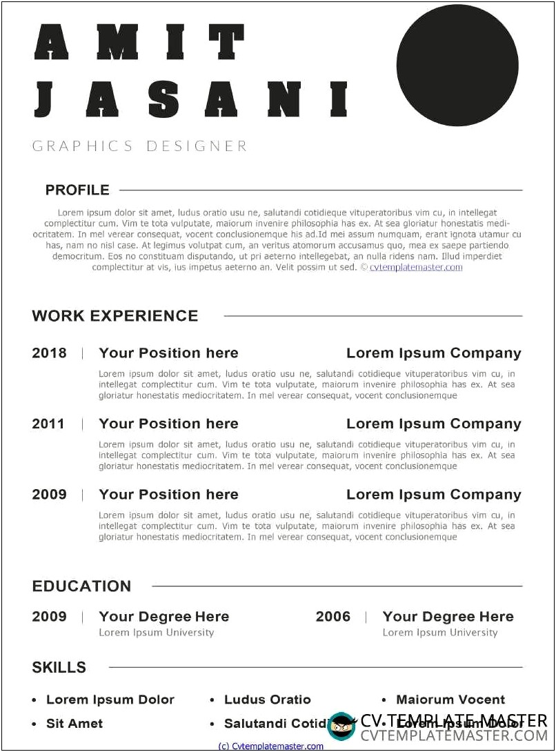 Free Resume Templates Word Black And White