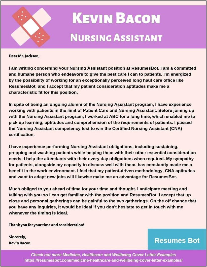 Free Sample Certified Nursing Assistant Resume