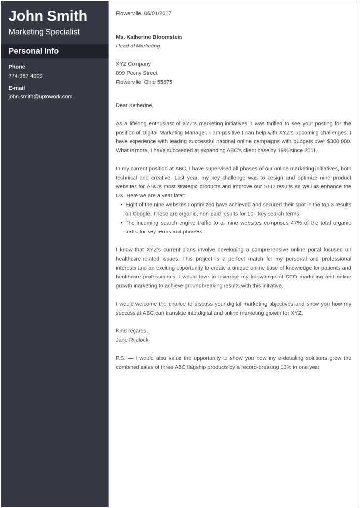Free Sample Email Cover Letter For Resume