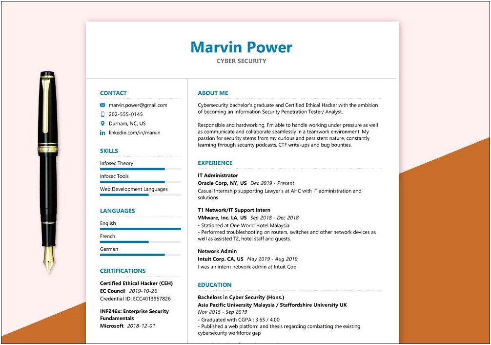 Free Sample Of Security Resume