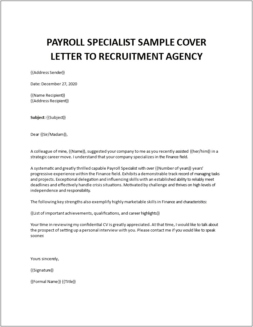 Free Sample Resume For Payroll Manager