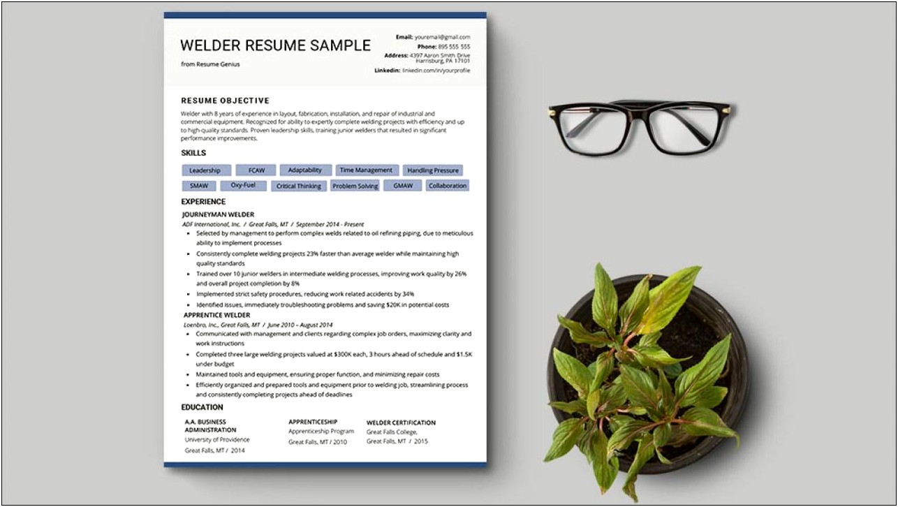 Free Sample Resume For Welders