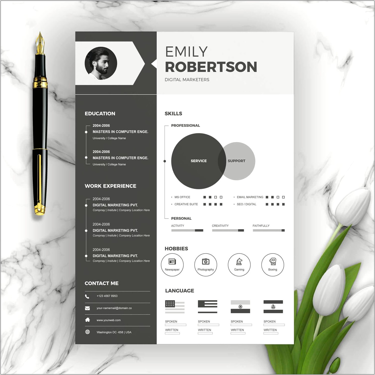 Free Template One Page Resume
