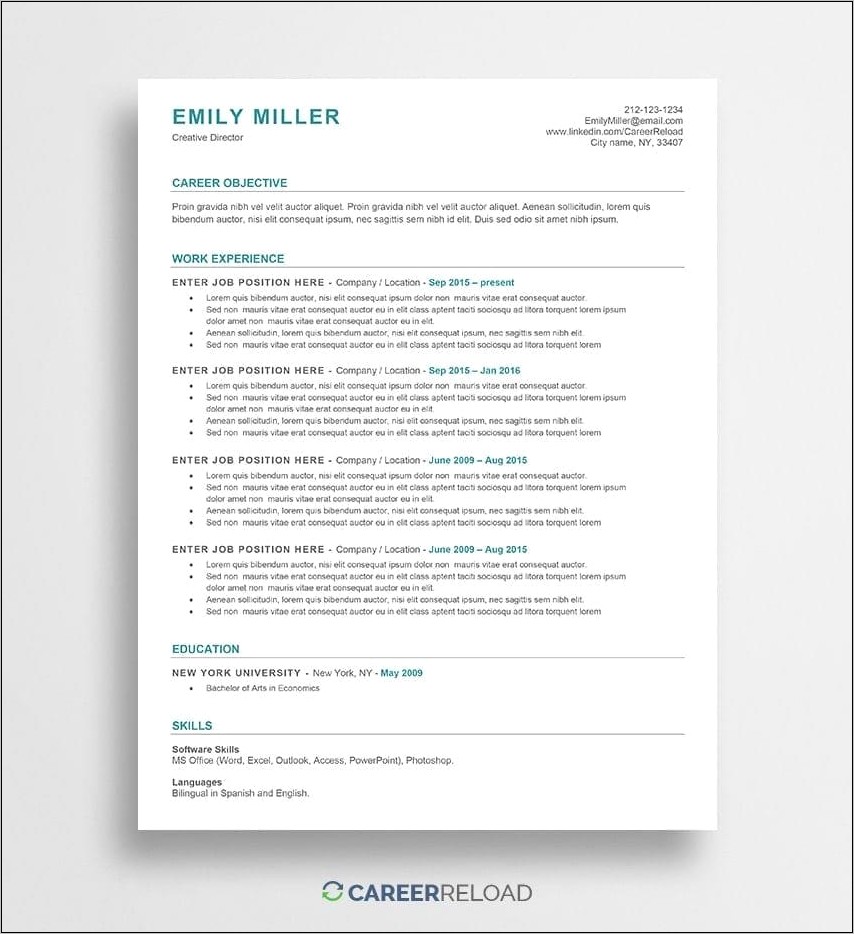 Free Traditional Resume Template Download