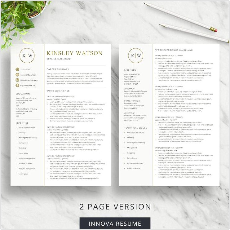 Free Two Page Resume Samples