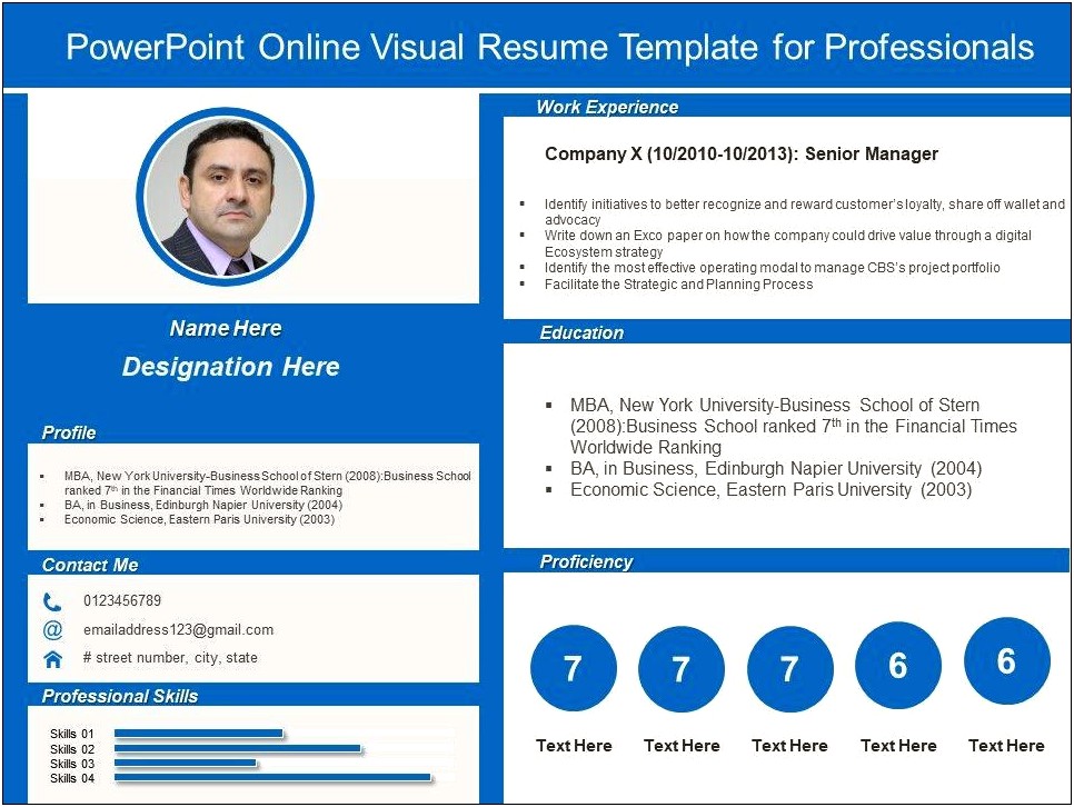 Free Visual Resume Powerpoint Templates