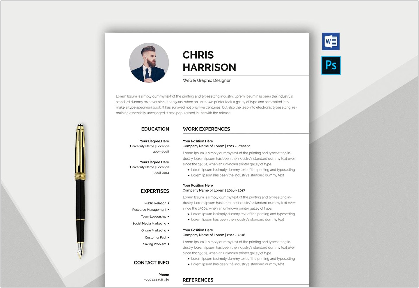 Free Word Professional Resume Templates Download