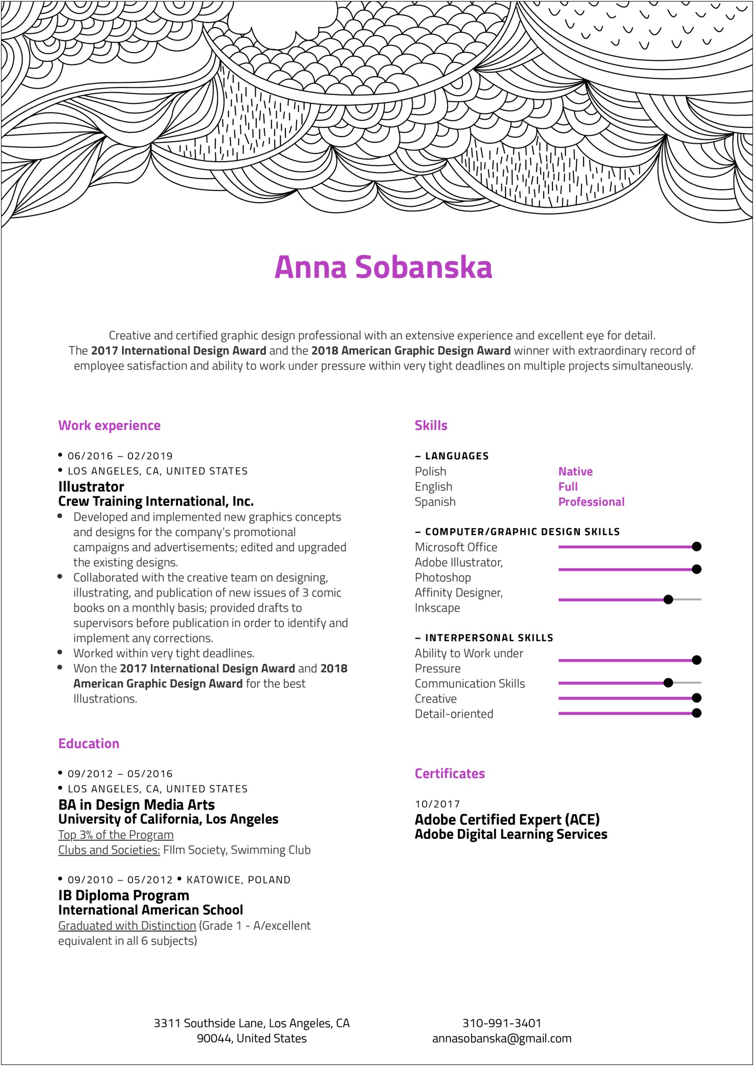 Freelance Artist Resume Without Work Experience