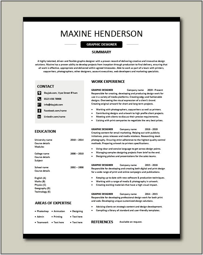 Freelance Designer Job Description Resume