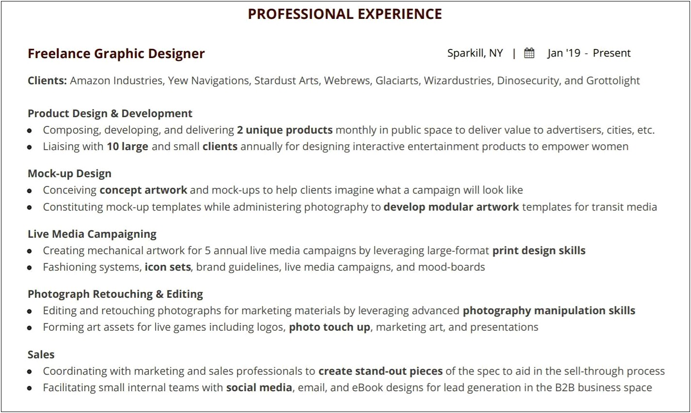Freelance Graphic Design Resume Objective