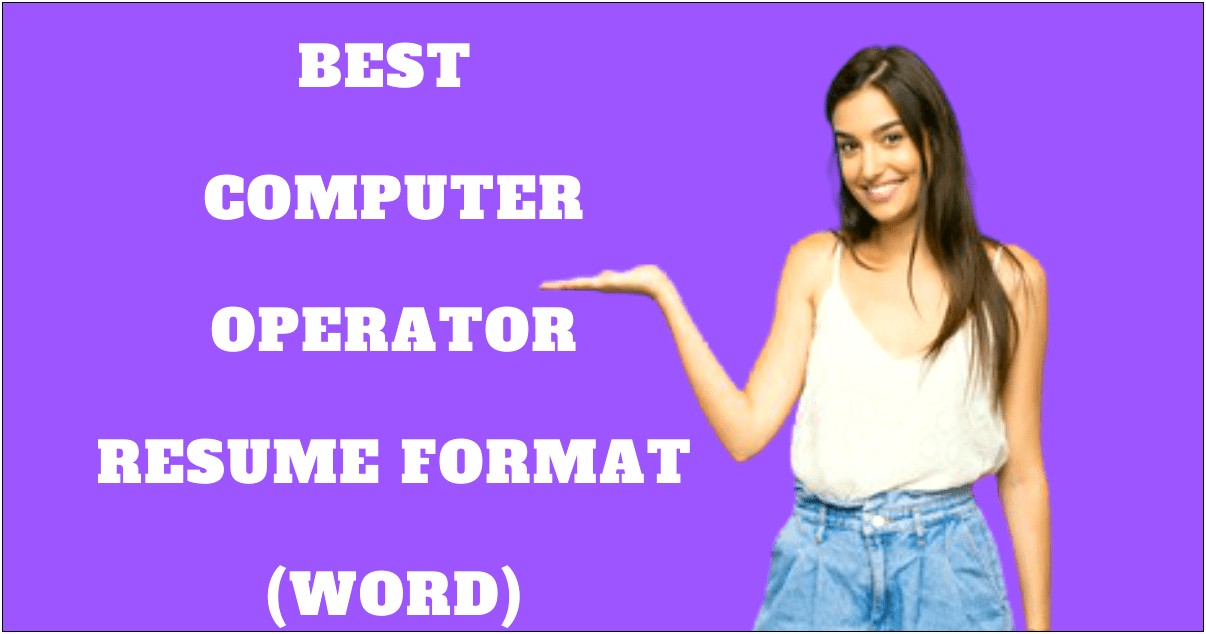 Fresher Computer Operator Resume Sample