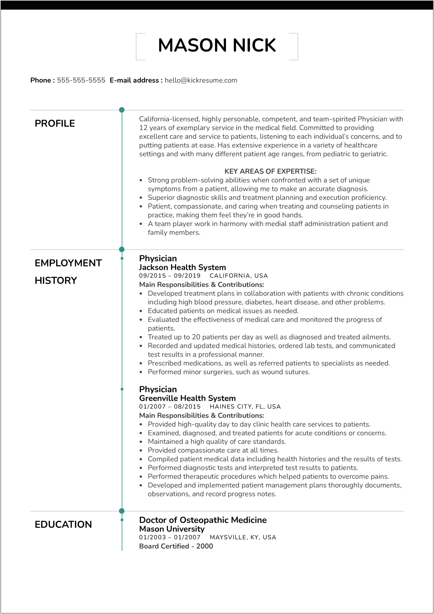 Functional Resume Examples Medical Field