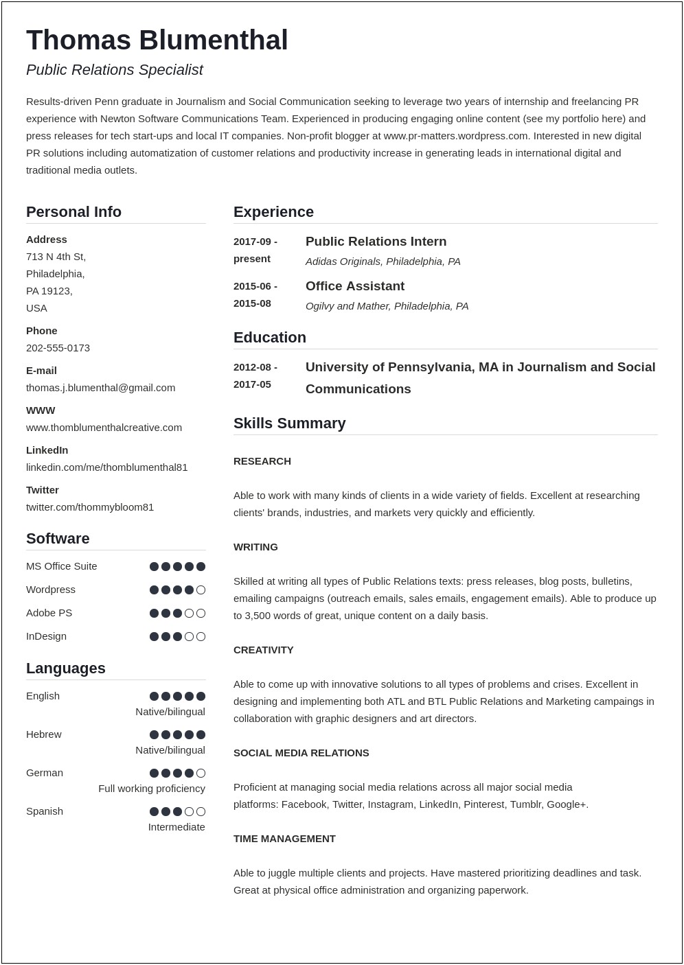 Functional Resume Template 2017 Free