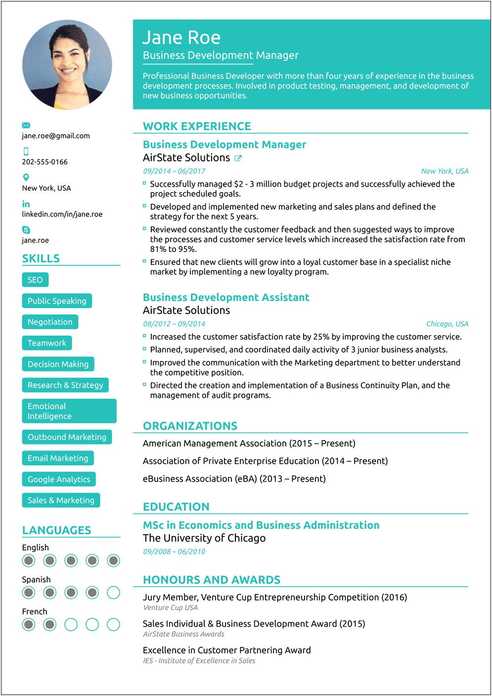 Functional Resume With Picture Free