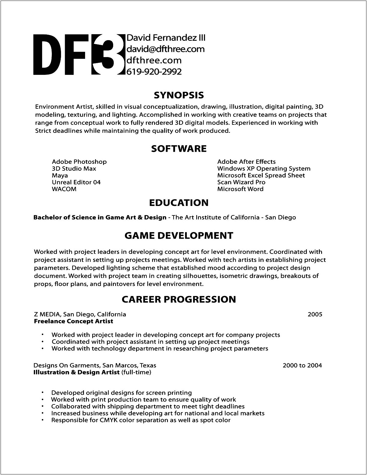 Game Developer Job Description For Resume