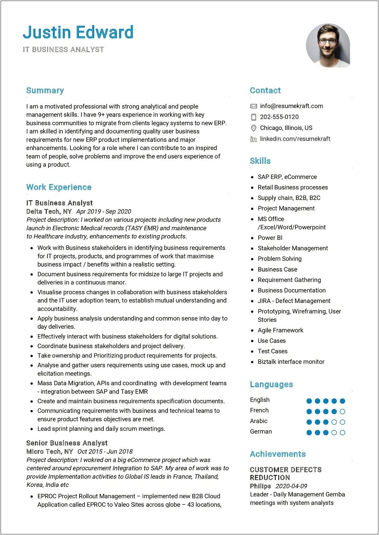 Gap Analysis Business Analyst Resume Skills
