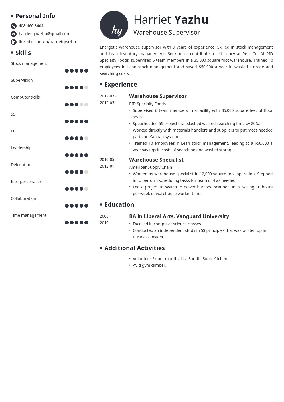 Gas Station Manager Job Description Resume