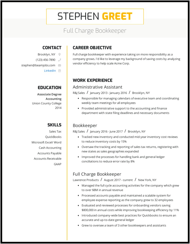 General Career Objective For Resume