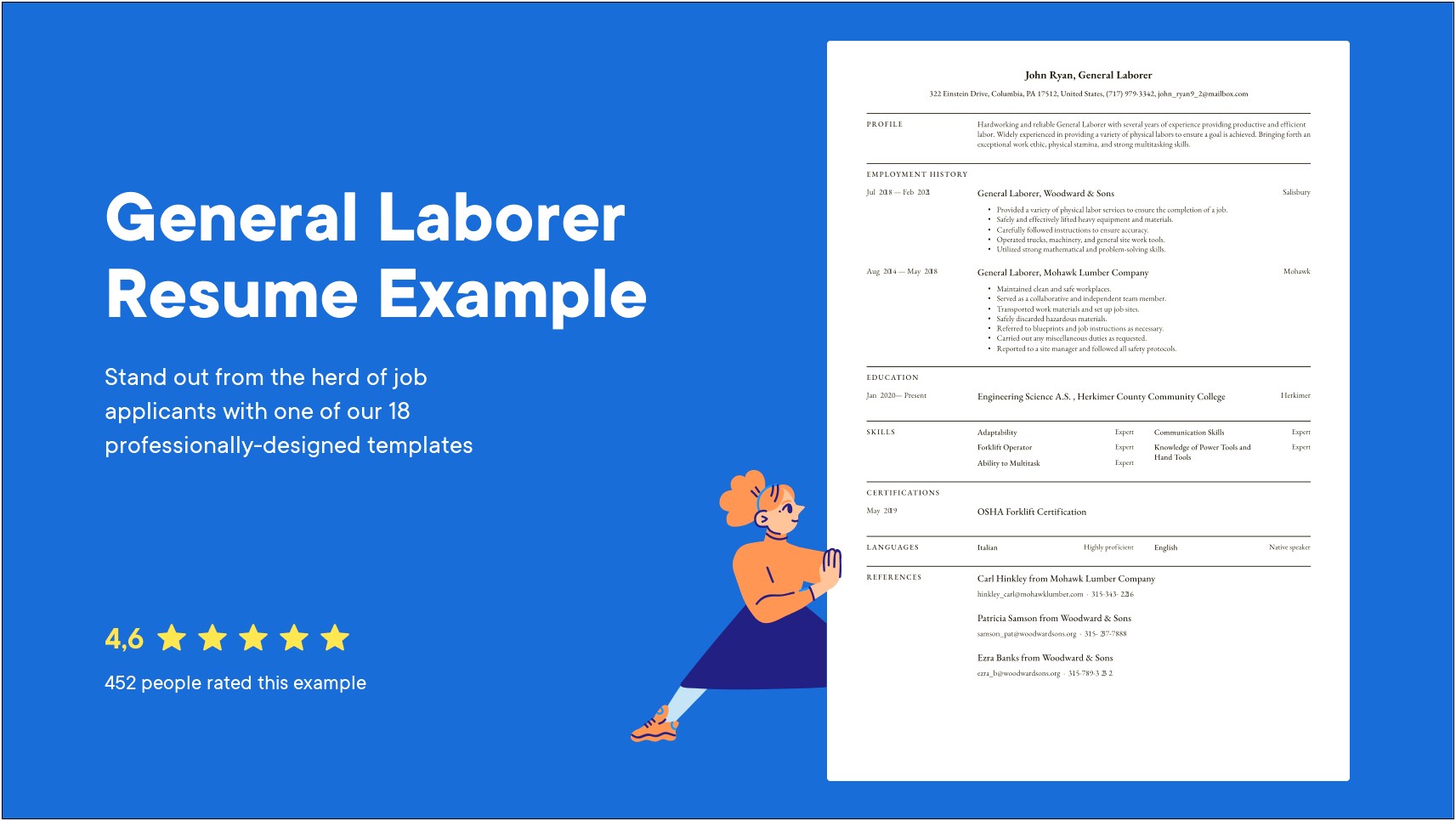 General Labourer Job Resume Example