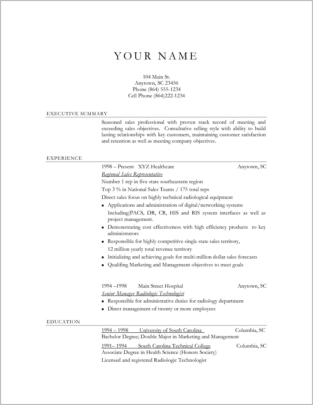 General Objective For Resume For Sales