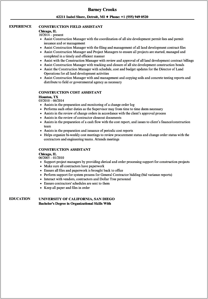 General Office Assistant Resume Examples