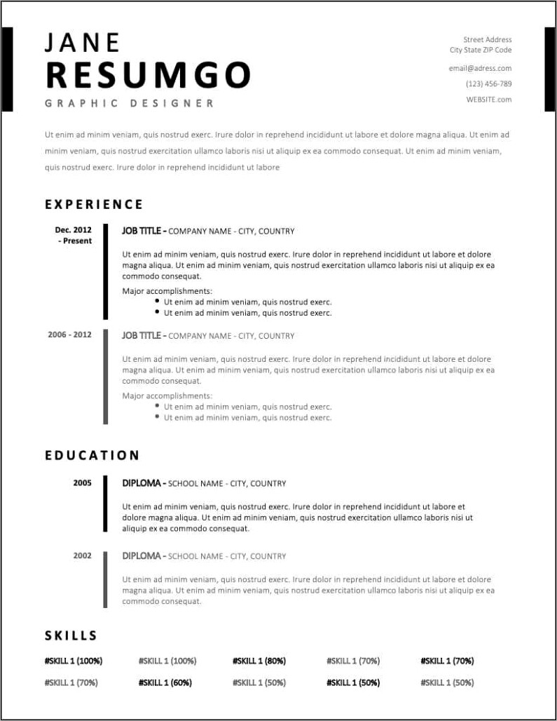 General Resume Examples For Free