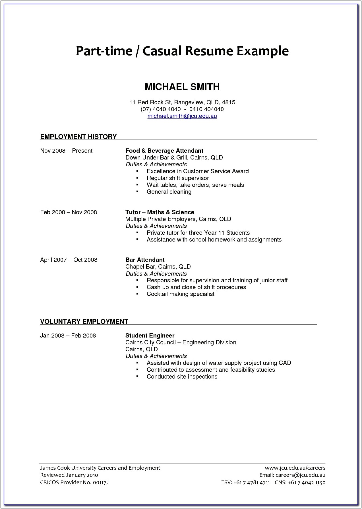 General Resume For All Jobs