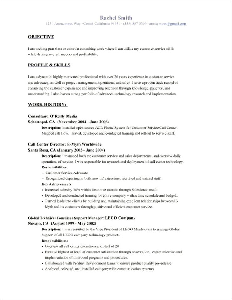 General Resume Objective Examples With No Experience