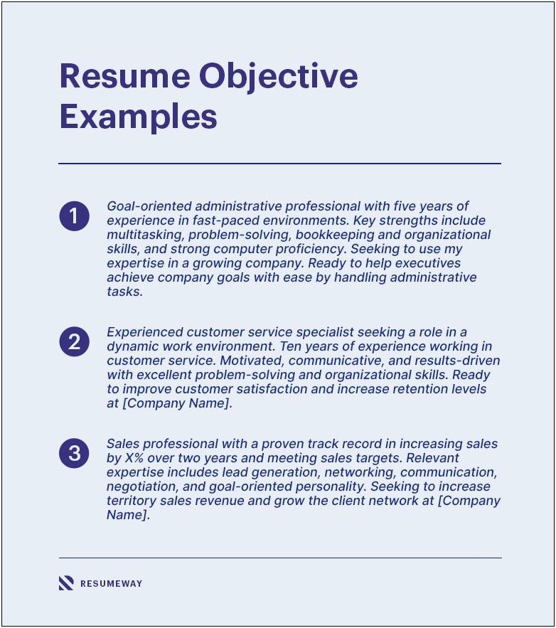 Generalized Objective Statement For Resume
