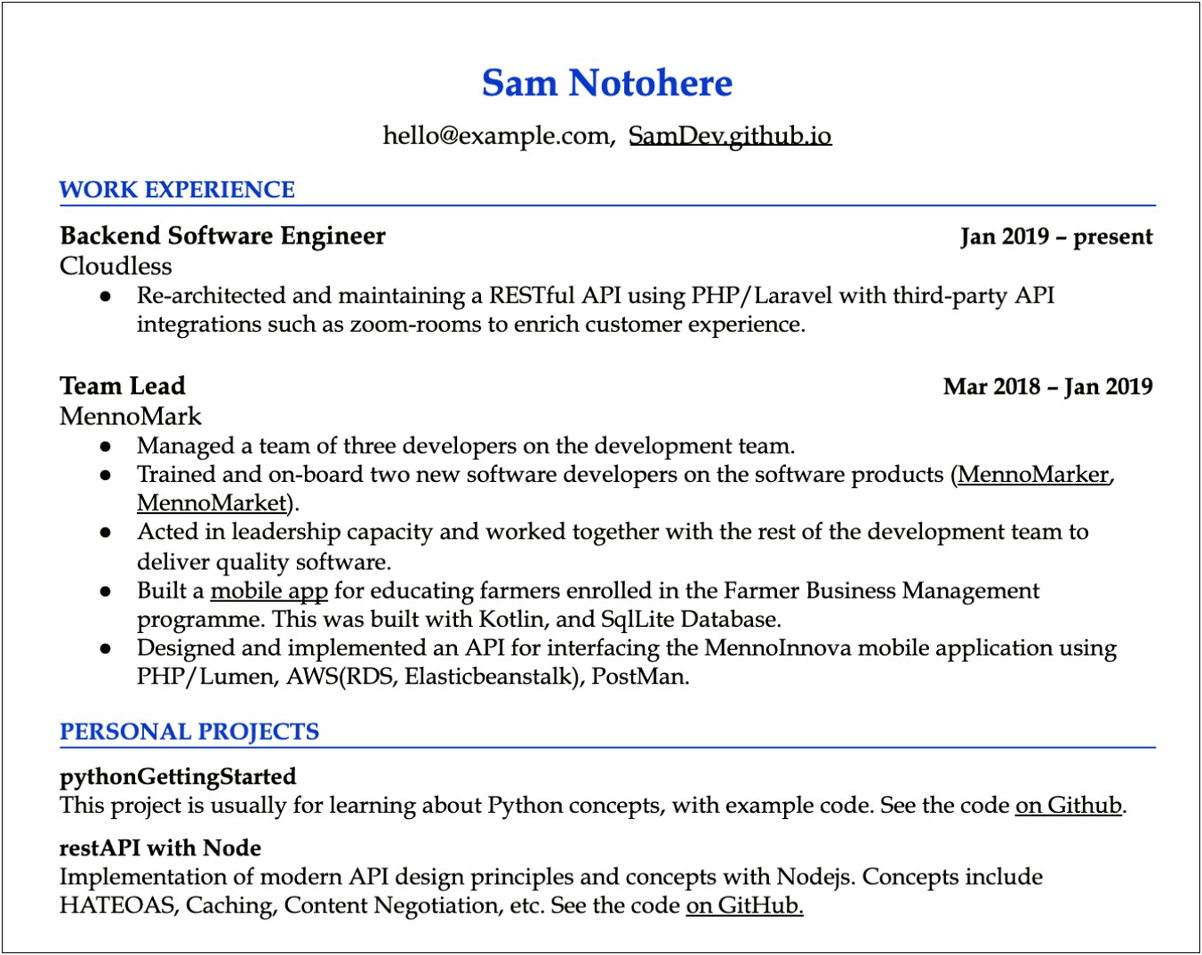 Github Text In Red Example Resume