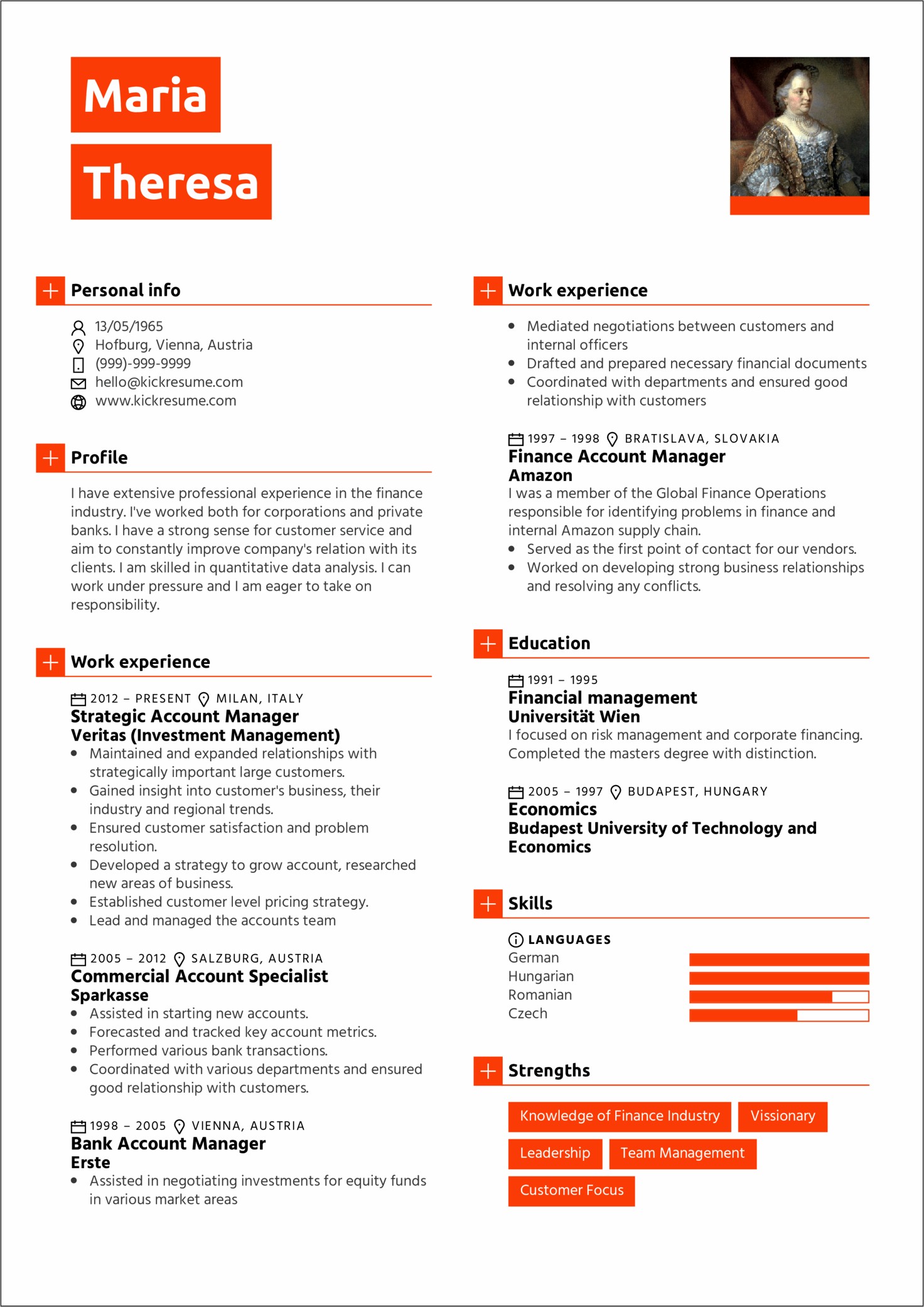 Global Account Manager Sample Resume