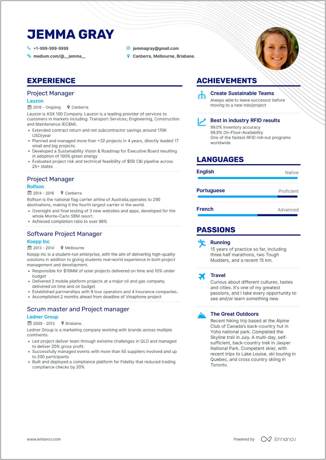 Good Accent Font For Name On Resume
