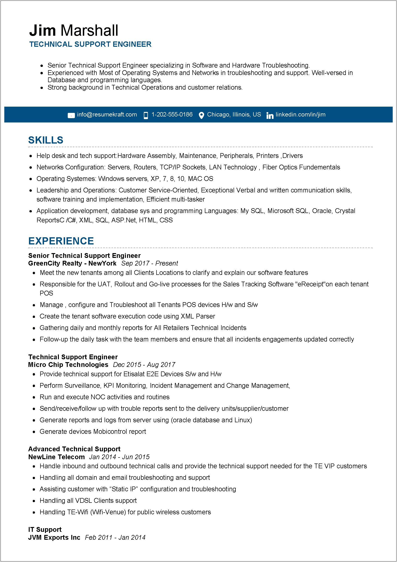 Good Engineering Resume With No Technical Work Experience