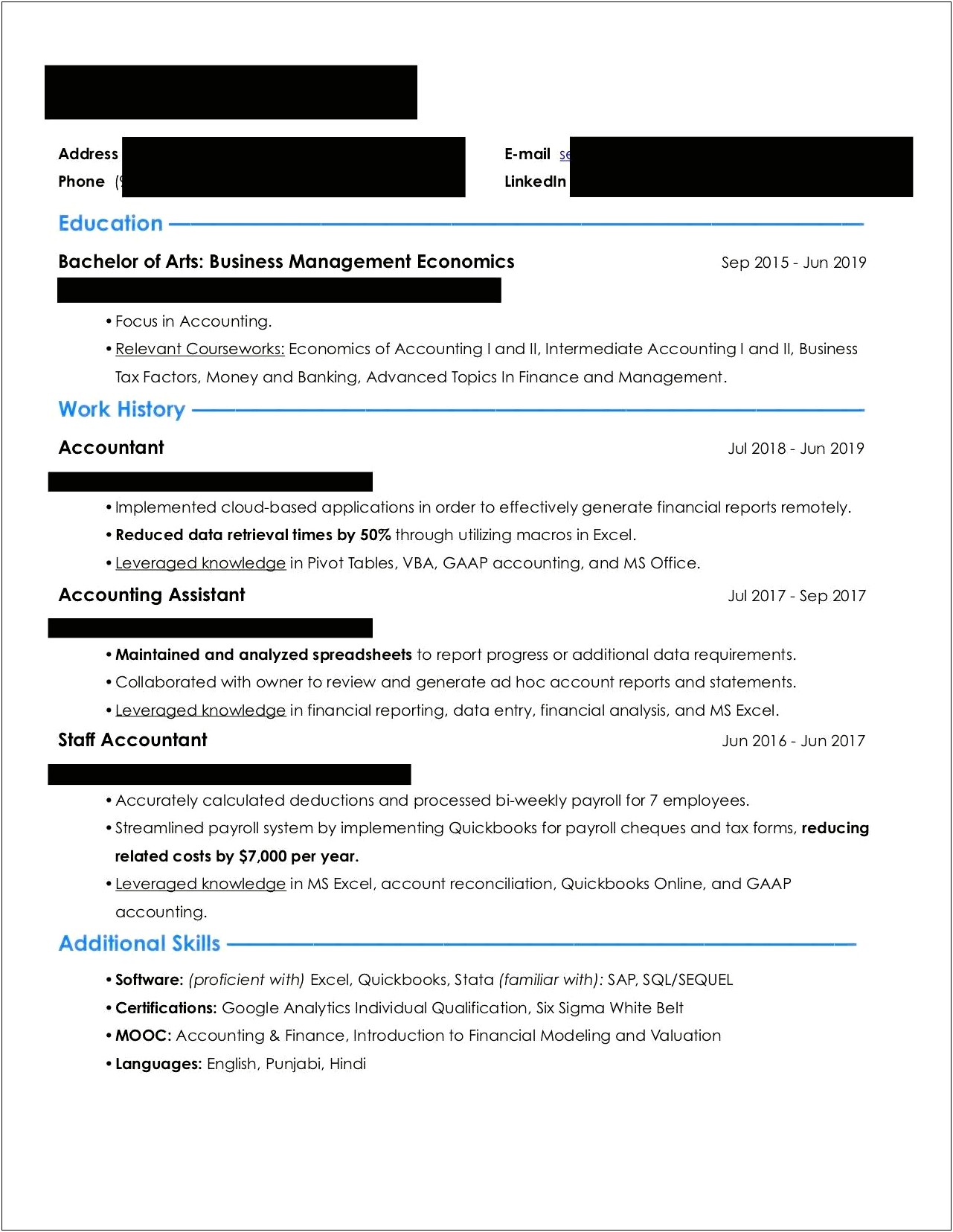 Good Formated Resume For The Position Reddit