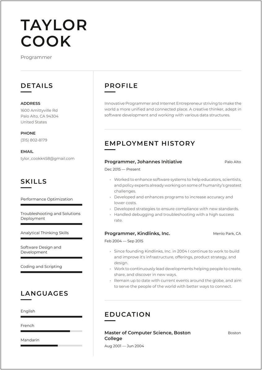 Good Free Programming Site For Resume