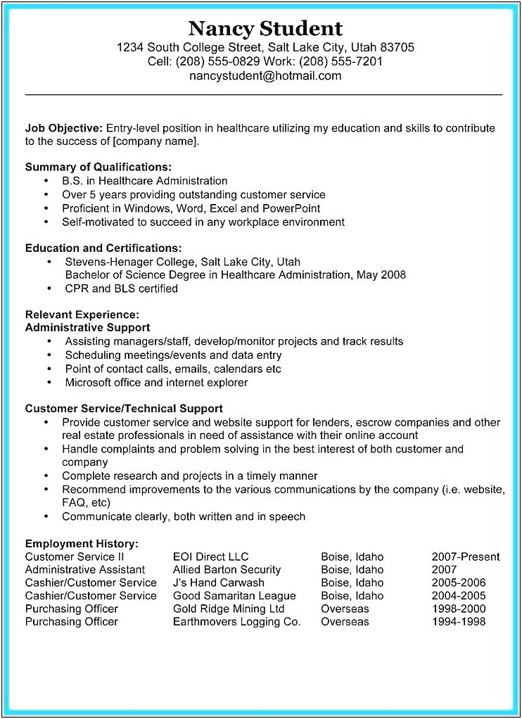 Good Interest Examples For Job Resume