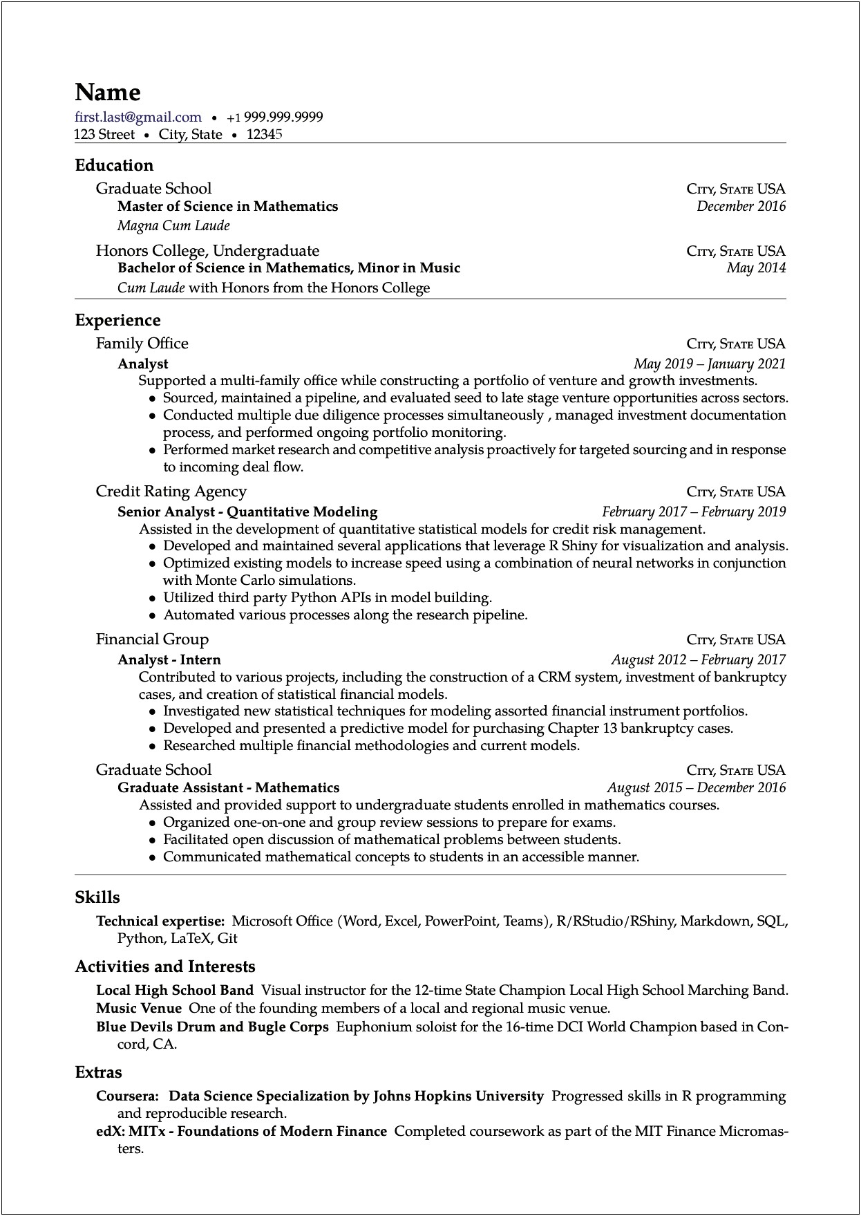 Good Interests On Resume For Vc Jobs