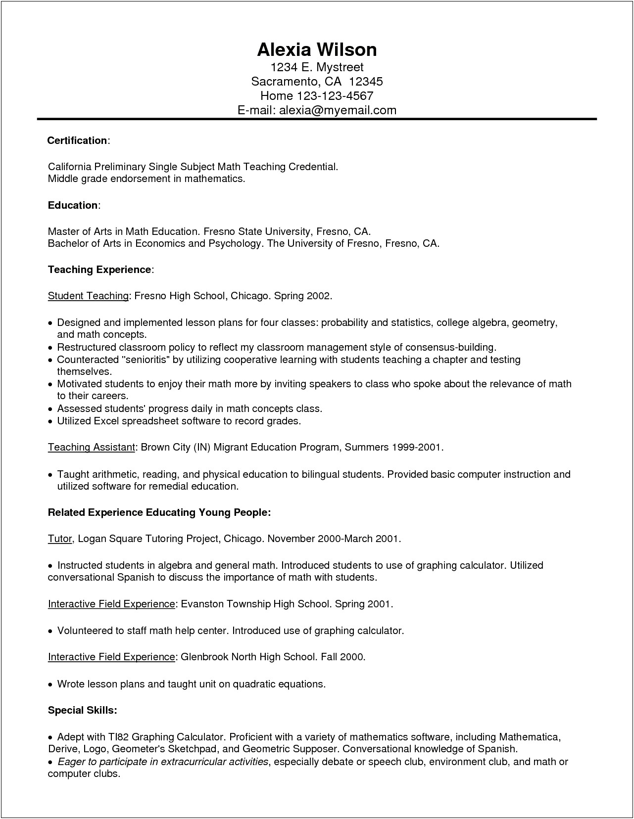 Good Mid Entry Level Resume Objective
