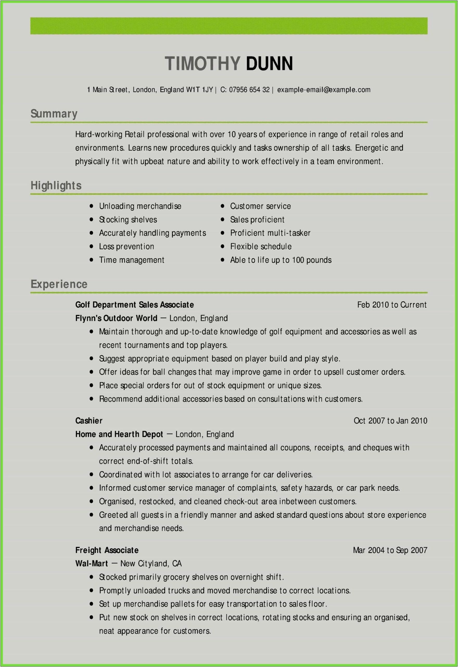 Good Objective For Loss Prevention Resume