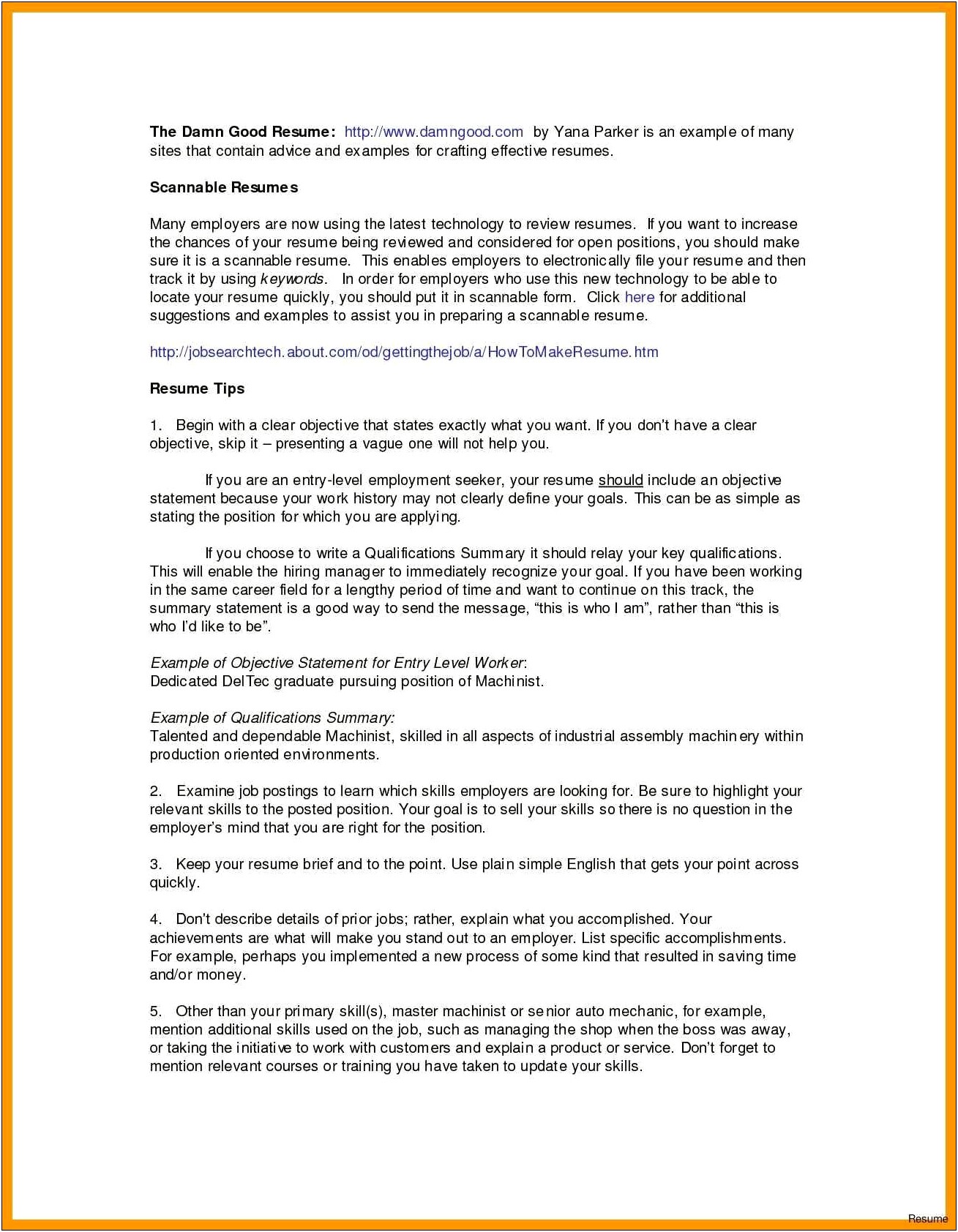 Good Objective Statements For Resume For Entry Level