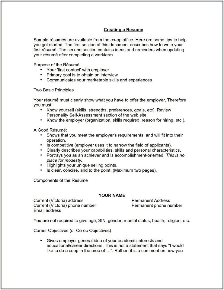Good Personal Objectives For Resume