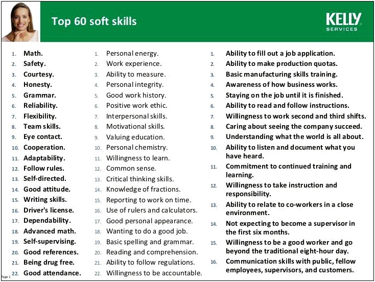 Good Personal Skills To List On A Resume