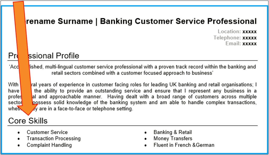 Good Profile For Customer Service Resume