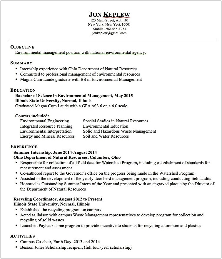 Good Resume Descriptions For Environmental Service Workers