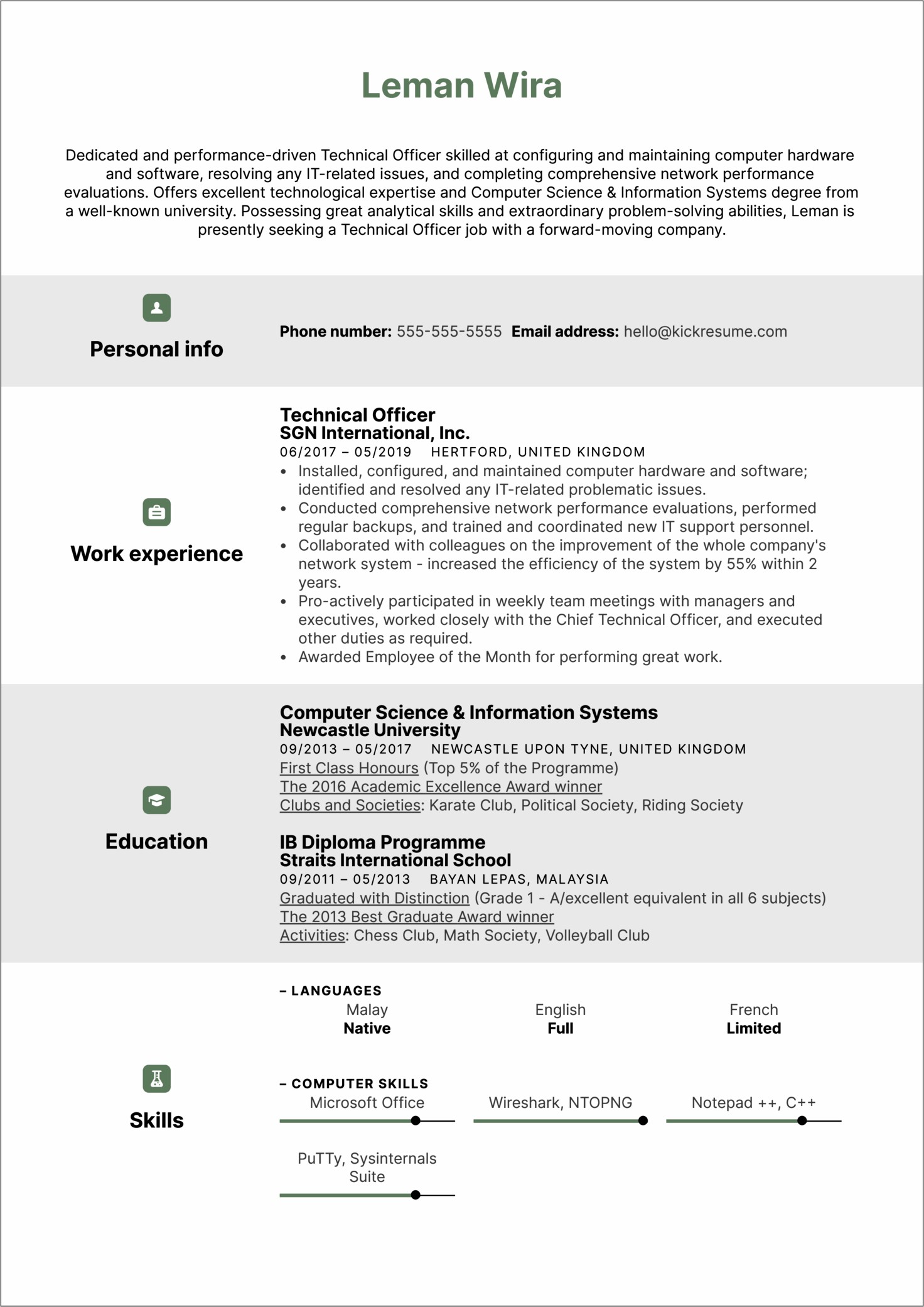 Good Resume Examples Computer Science