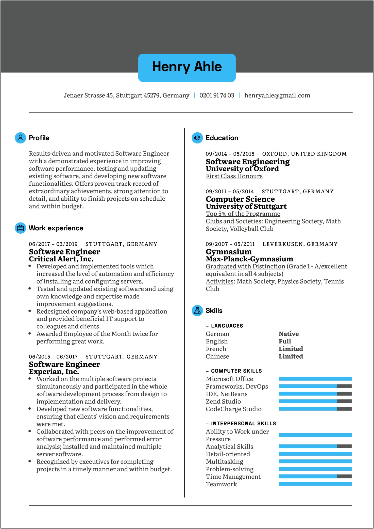 Good Resume Examples Software Engineer